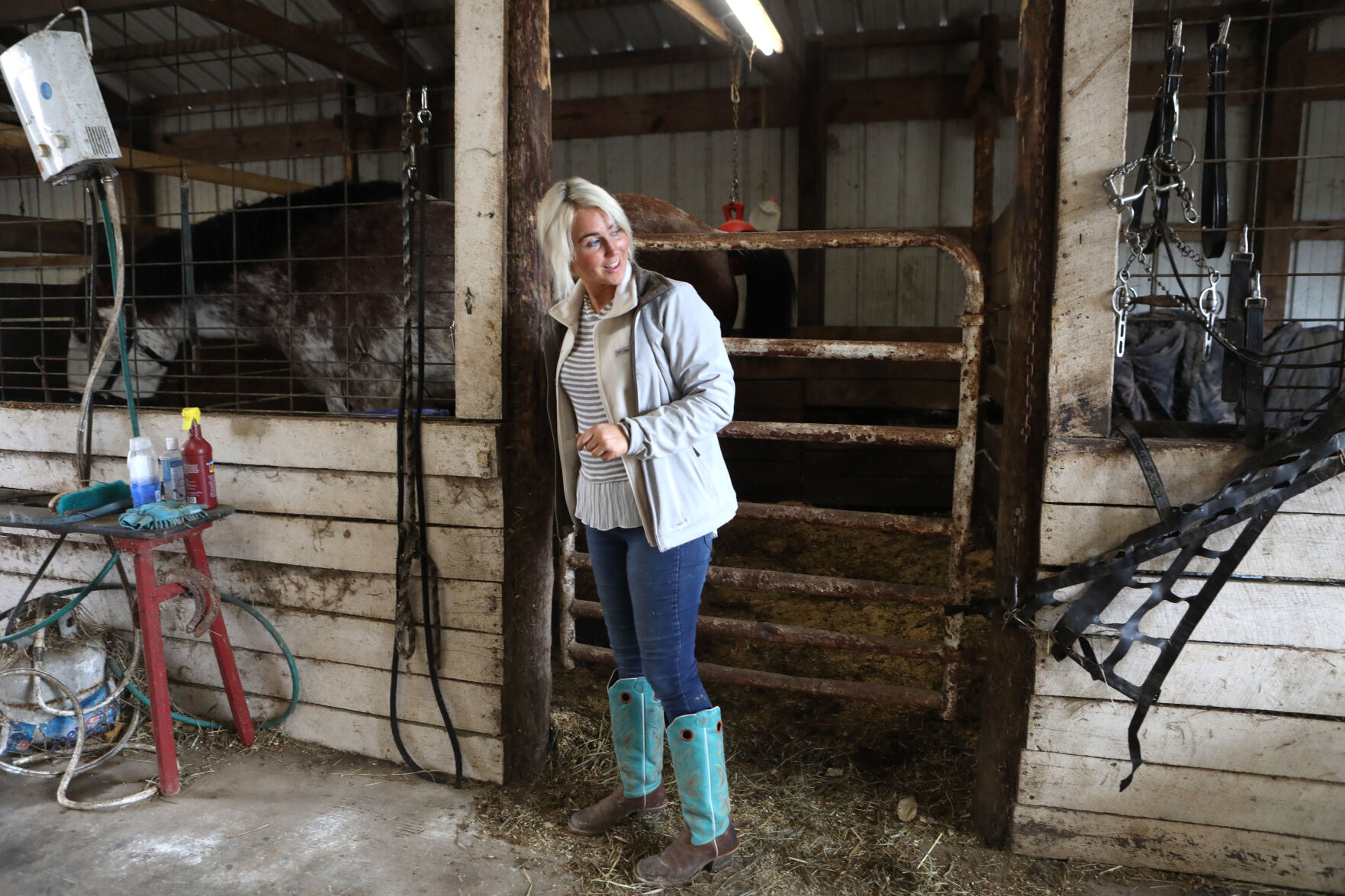 Michaela Redeker turns to look for Hef